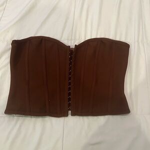 PrettyLittleThing Chocolate Corset Top